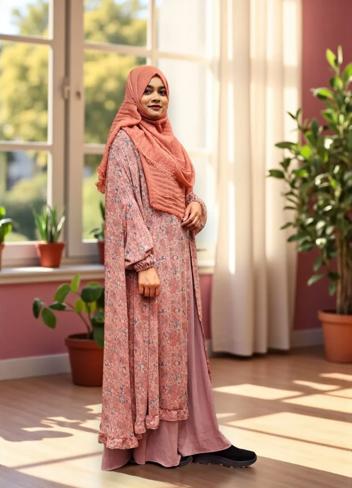 Image of Georgette Printed Fusion Cape