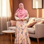 Image of Printed Double Part Mermaid Gown