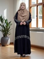 প্রিমিয়াম বোরখার তৈরি বিএমডব্লিউ ফ্যাব্রিকের অনন্য সূচিকর্ম, বোতামযুক্ত হাতা - Image 5