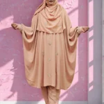 Elegant stonework cape set with matching pants, free size, summer-friendly.