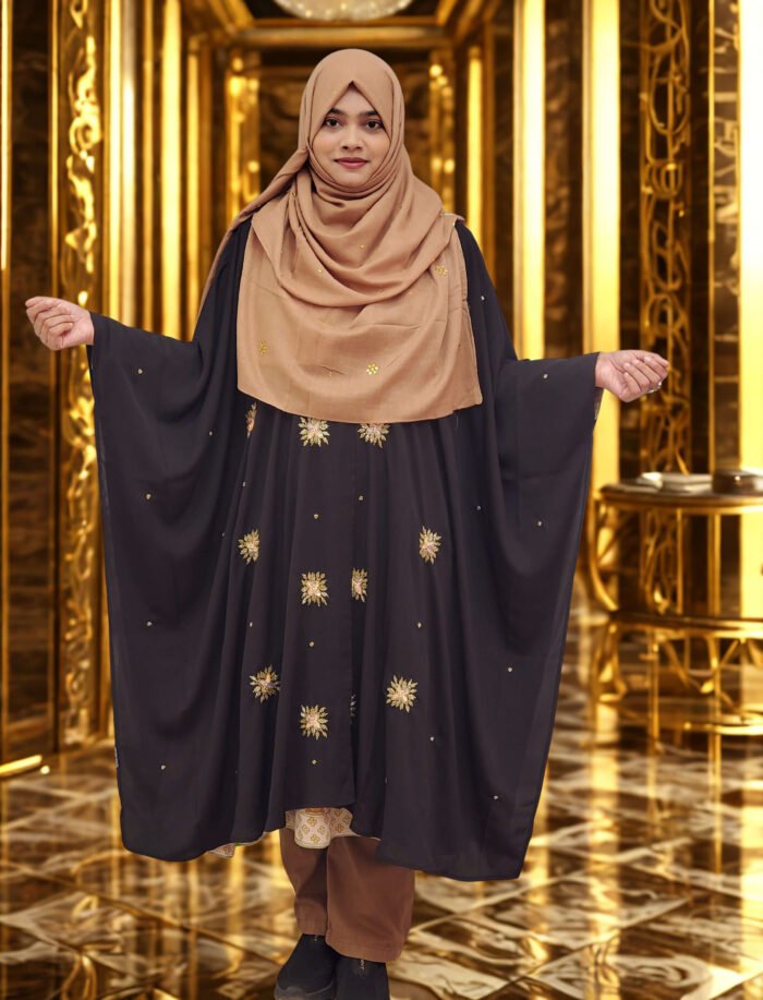 Best selling rigged cape collection made from non-transparent georgette fabric.