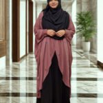 Elegant women’s cape made from high-quality georgette material, showcasing a stonework design.