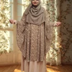 Premium modest wear georgette cape, free size, round cut.