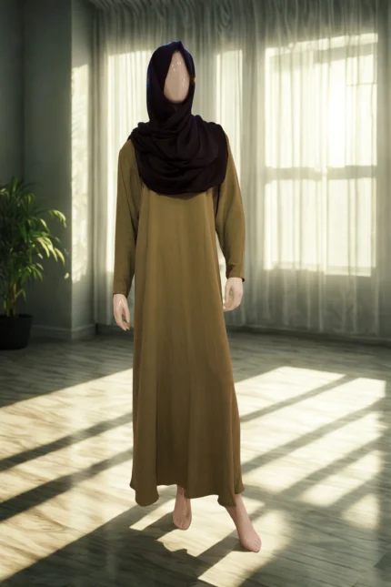 Discover our Premium Imported CY Fabric One-Part Borkha, featuring full sleeves and buttoned cuffs. This non-transparent modest wear is designed for comfort and style!