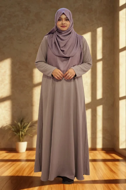 Discover our Premium Imported CY Fabric One-Part Borkha, featuring full sleeves and buttoned cuffs. This non-transparent modest wear is designed for comfort and style!