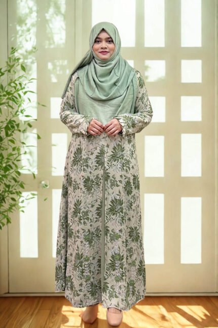 Best Stylish Abaya Borka Hijab Gown Online Shop Clothing Store in BD 13 Printed embroidered kimono for women, made of soft, transparent georgette material.