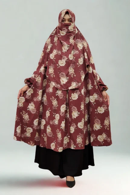 Lightweight Alex Material Khimar with Niqab Attachment