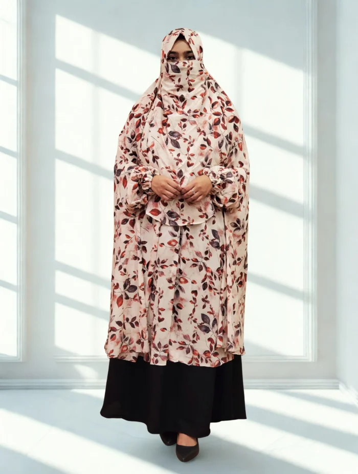 Alex Fabrics Khimar Includes a Niqab Attachment. It is Comfortable and Suitable for Summer. - Image 2