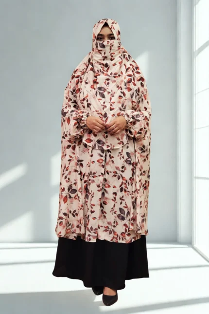 Alex Fabrics Khimar Includes a Niqab Attachment. It is Comfortable and Suitable for Summer.