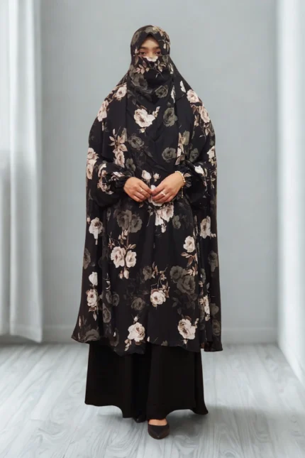 Cart - Abaya and Gown 5 Summer-friendly khimar with a niqab attachment. It is easy to wear and doesn't need ironing.