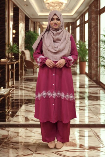 Comfortable embroidered kurti set – CY fabric