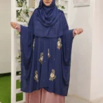One free size Karchupi bordered cape in Dubai Cherry non-transparent fabric.