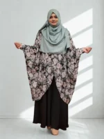 For modest fashion, a lightweight, daily-wear cape with a locked side profile