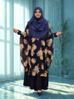 "Premium georgette round cape, free size, transparent, with an open side profile. This fashion piece is both elegant and lightweight."