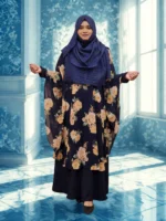 "Premium georgette round cape, free size, transparent, with an open side profile. This fashion piece is both elegant and lightweight."