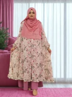 Lightweight, summertime Fusion Cape made of transparent georgette