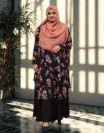 Premium georgette round cape, free size, transparent with an open side profile.