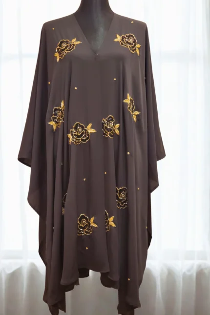 Elegant free size cape made of Dubai cherry fabric
