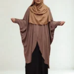 Non-transparent Dubai georgette cape with stones.