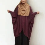 Non-Transparent free size cape with stone details for modest wear