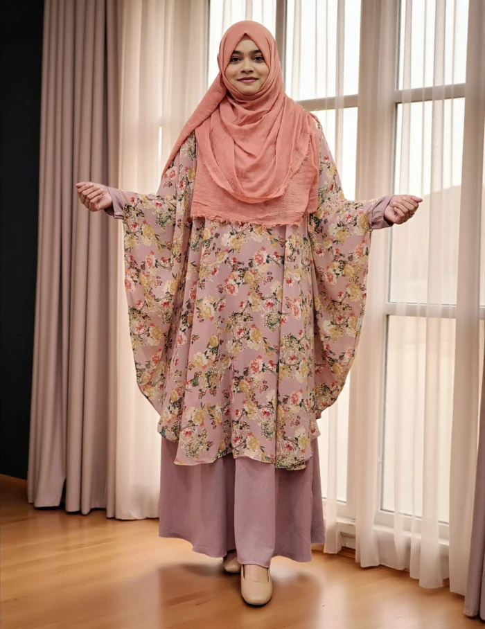 Premium georgette round cape in free size with transparent and stylish layering wear for women
