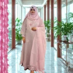 Exclusive designer gown with hijab and veil for weddings and special events.