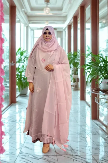 Best Stylish Abaya Borka Hijab Gown Online Shop Clothing Store in BD 6 Exclusive designer gown with hijab and veil for weddings and special events.