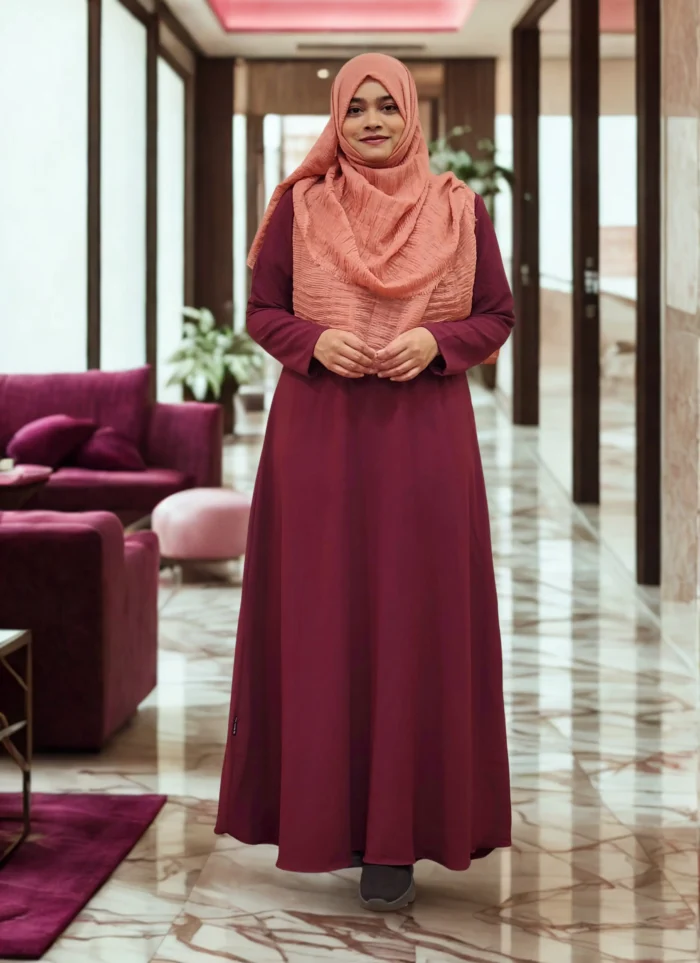 Non-transparent, one-part borkha made from imported Dubai CY fabric.