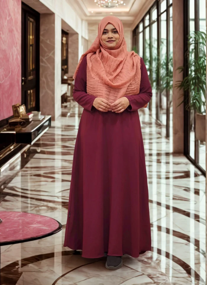 Non-transparent, one-part borkha made from imported Dubai CY fabric.