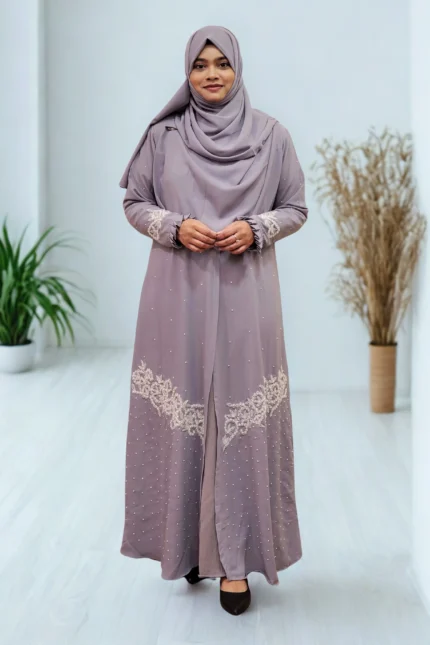 Gorgeous kimono with embroidery and pearl work on soft georgette fabric.