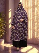 Summer-friendly Alex fabric khimar with a niqab attachment in a free size.