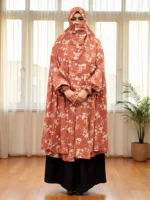 Summer-friendly free size Alex material khimar with niqab attachment – non-transparent