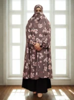 Comfortable khimar in Alex material with niqab attachment.
