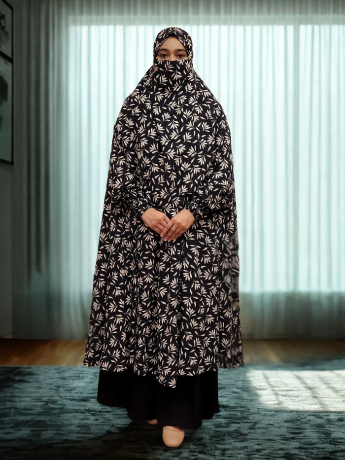 A luxurious linen khimar's own modest wear – linen linen with freeness and flimsy folds.