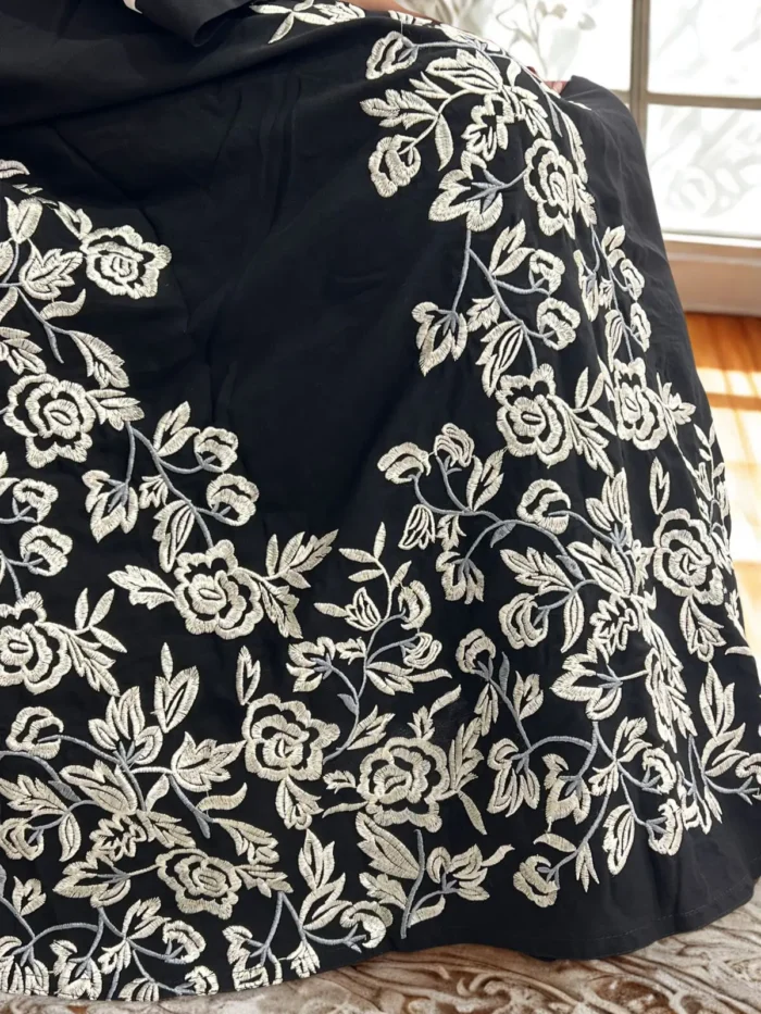 Summer-Friendly Embroidered Borkha – Non-Transparent BMW Fabric, Perfect for Events & Daily Wear - Image 2