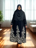 Summer-Friendly Embroidered Borkha – Non-Transparent BMW Fabric, Perfect for Events & Daily Wear