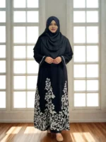 Summer-Friendly Embroidered Borkha – Non-Transparent BMW Fabric, Perfect for Events & Daily Wear - Image 3