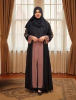 Can be worn as a kimono or as a borkha. Made of non-transparent soft Dubai cherry georgette material.