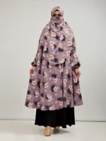 Available in exclusive prints and a single color, this summer-friendly Alex material khimar is non-transparent, free-size, lightweight, and comfortable for all-day wear. It also has an integrated niqab attachment.