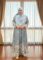 Printed Gown Made of Soft Imported Dubai Silk Material. - Image 2