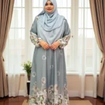 Printed Gown Made of Soft Imported Dubai Silk Material.