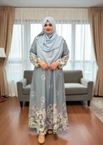 Printed Gown Made of Soft Imported Dubai Silk Material. - Image 3