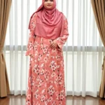 Printed pocket borkha made from soft non-transparent Alex fabric.