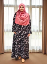 Lightweight summer-friendly printed pocket borkha made of alex fabrics