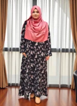 Lightweight summer-friendly printed pocket borkha made of alex fabrics