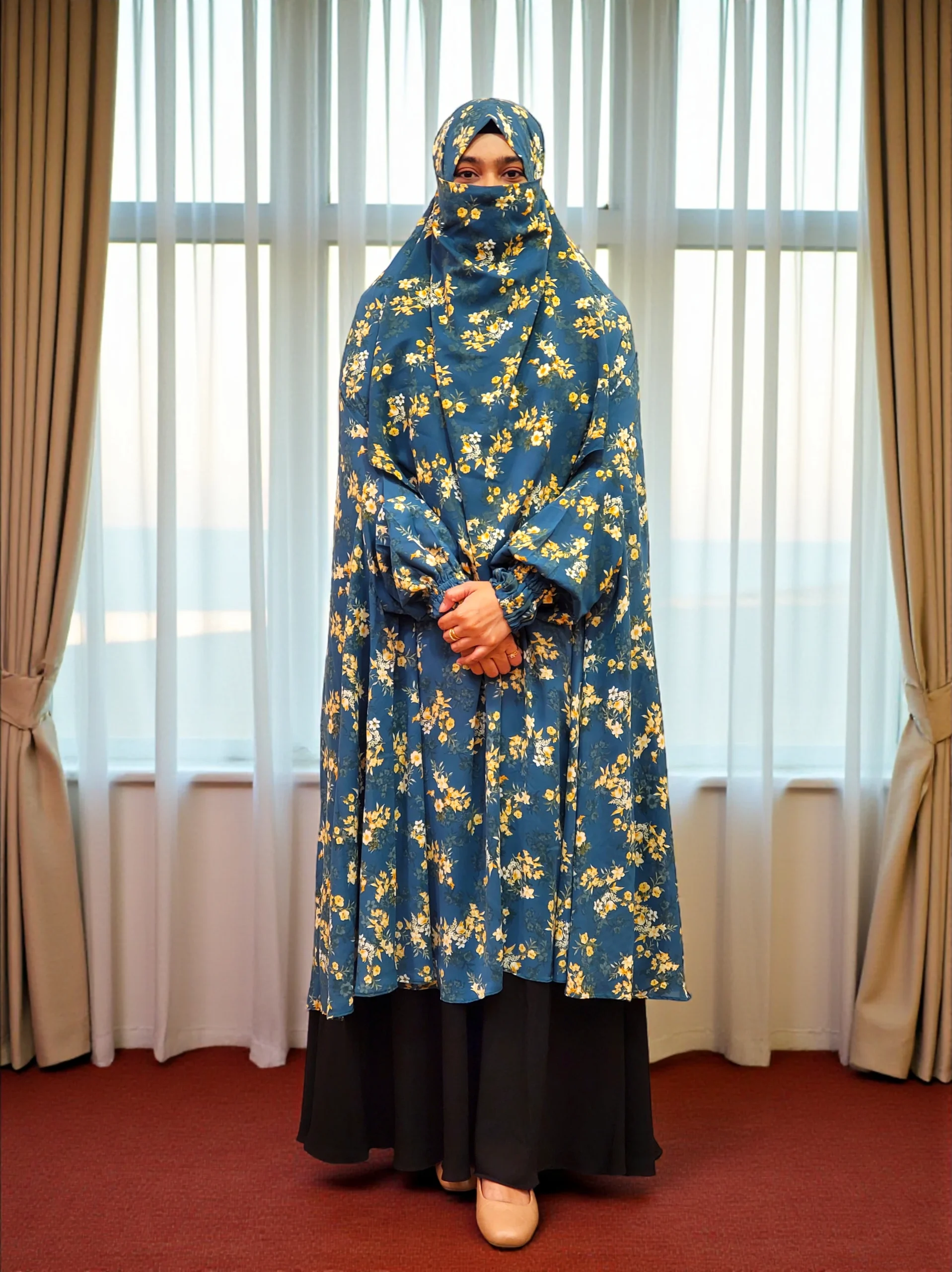 AMC 1254 অ্যালেক্স ম্যাটেরিয়াল খিমার। গ্রীষ্মকালীন পোশাকের জন্য উপযুক্ত এবং আরামদায়ক। অ-স্বচ্ছ ফ্রি সাইজ। - Image 1