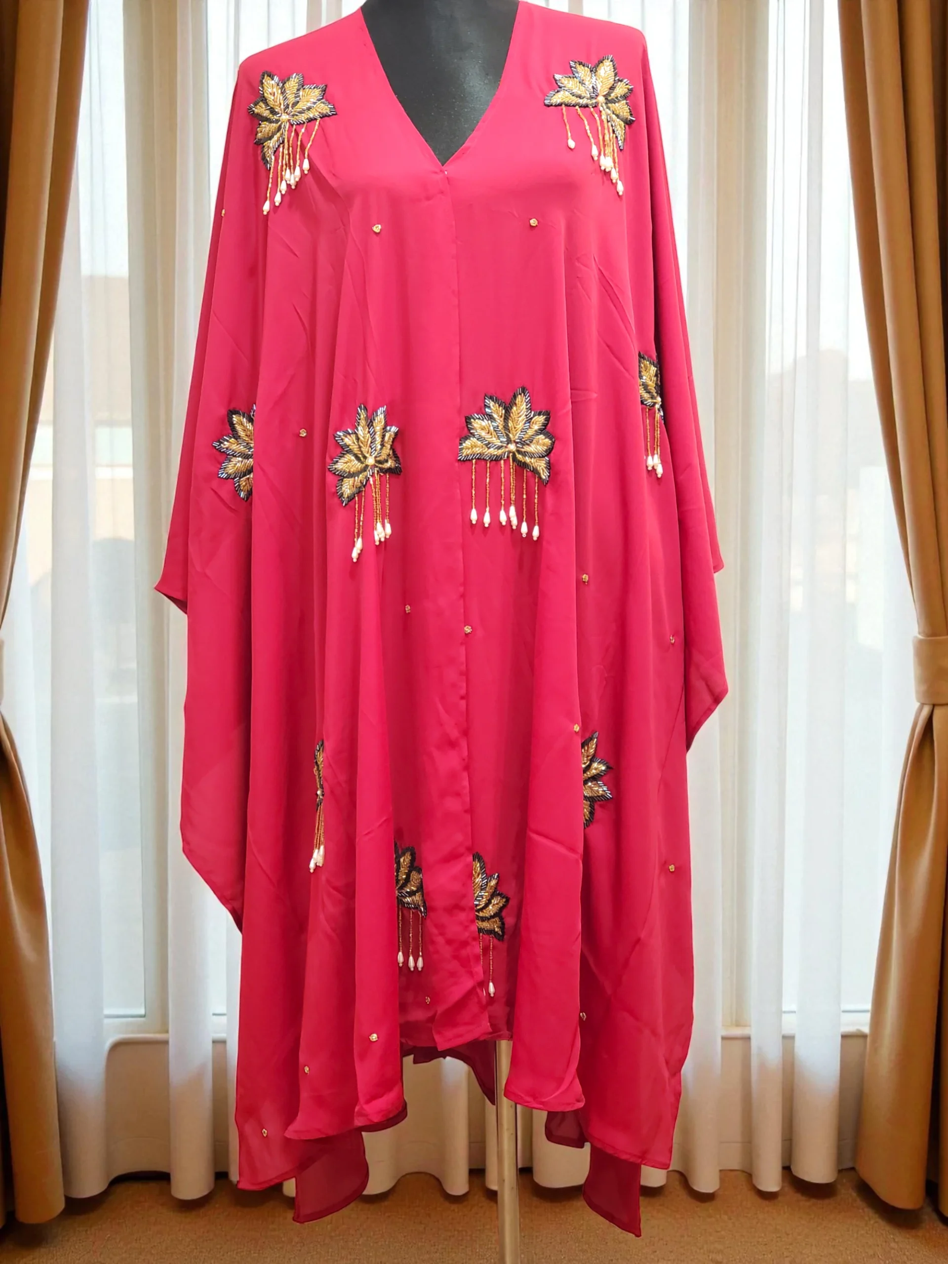 AMC 1269 Non-transparent karchupi cape made of free size dubai cherry material. - Image 1
