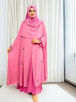 ফ্রি সাইজের ফিউশন কেপ। অস্বচ্ছ হীরার জর্জেট উপাদানে তৈরি।