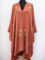 অস্বচ্ছ দুবাই চেরি উপাদান দিয়ে তৈরি অসাধারণ কারচুপি কেপ ফ্রি সাইজ। - Image 4