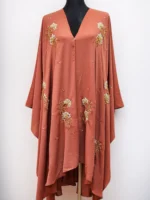 অস্বচ্ছ দুবাই চেরি উপাদান দিয়ে তৈরি অসাধারণ কারচুপি কেপ ফ্রি সাইজ।